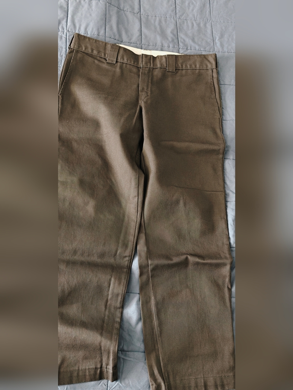 Dickies Men's Grey Olive Straight-Leg Work Pants